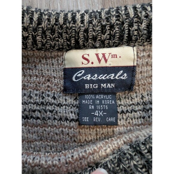 Vintage Grandpa Core S. Wm. Casuals Big Man Sweater 4X Geometric Pattern Knit - Picture 4 of 4